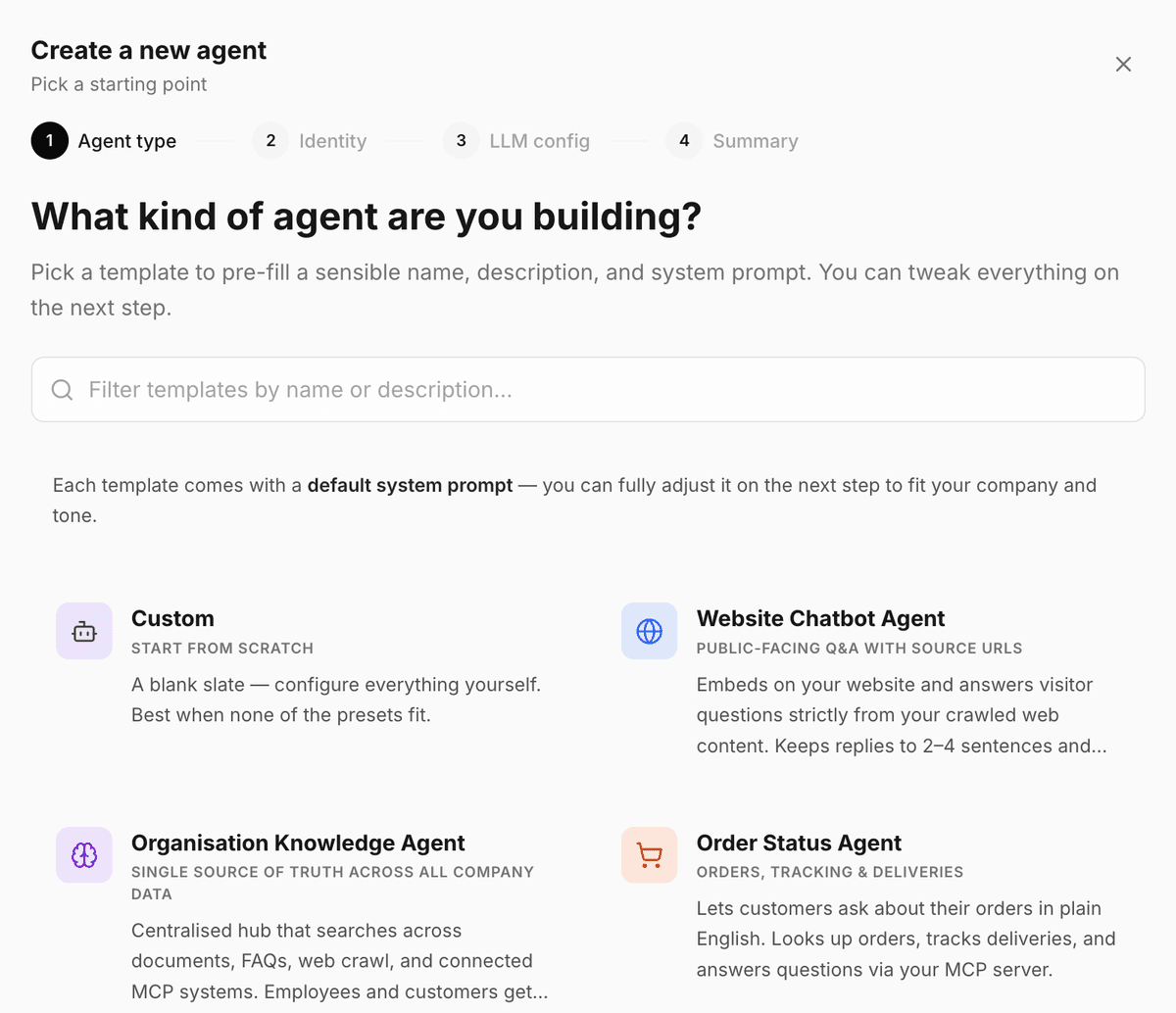 Agent creation