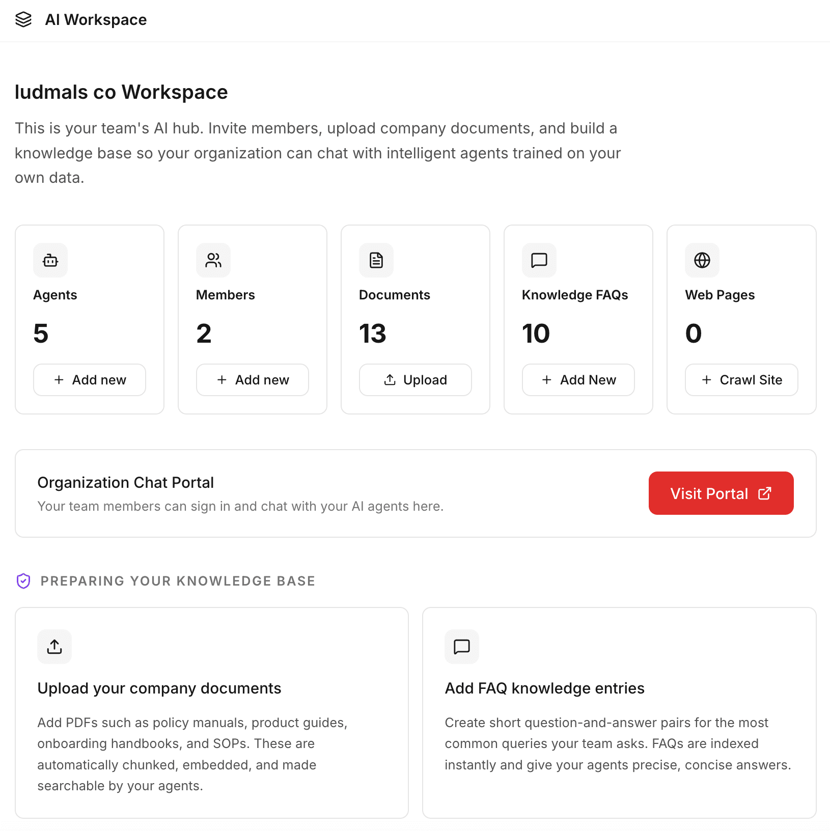 AI Workspace for teams screenshot